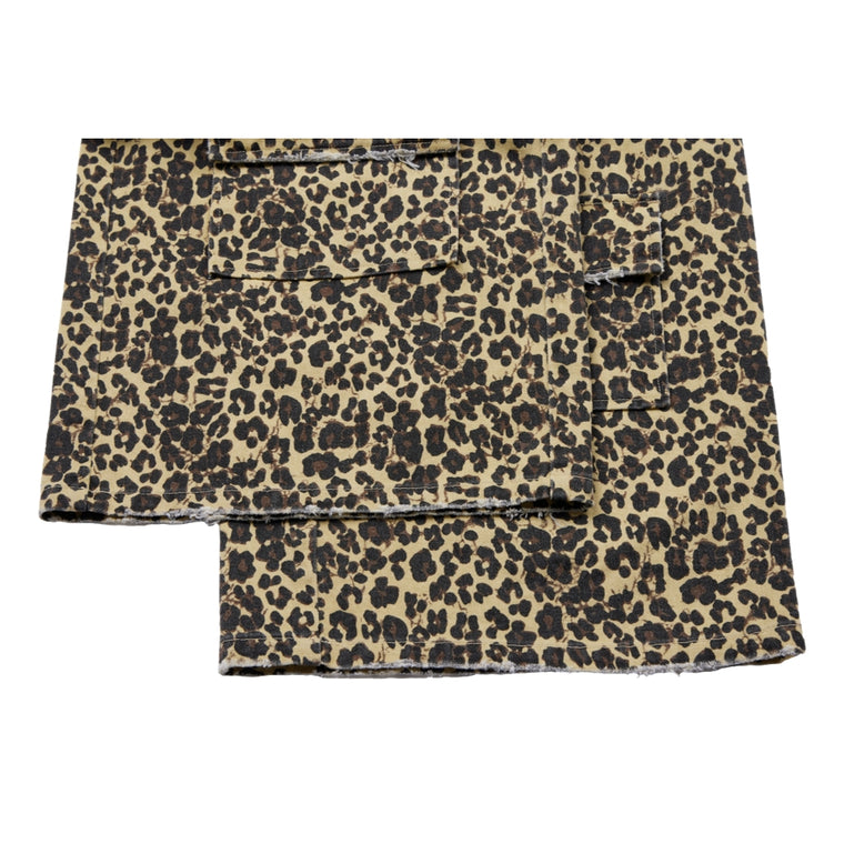 NEUTRAL SOCIETY DETACHABLE CARGO PANTS-LEOPARD