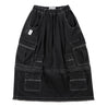 NEUTRAL SOCIETY DETACHABLE DENIM SKIRT-BLACK DENIM