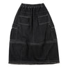 NEUTRAL SOCIETY DETACHABLE DENIM SKIRT-BLACK DENIM