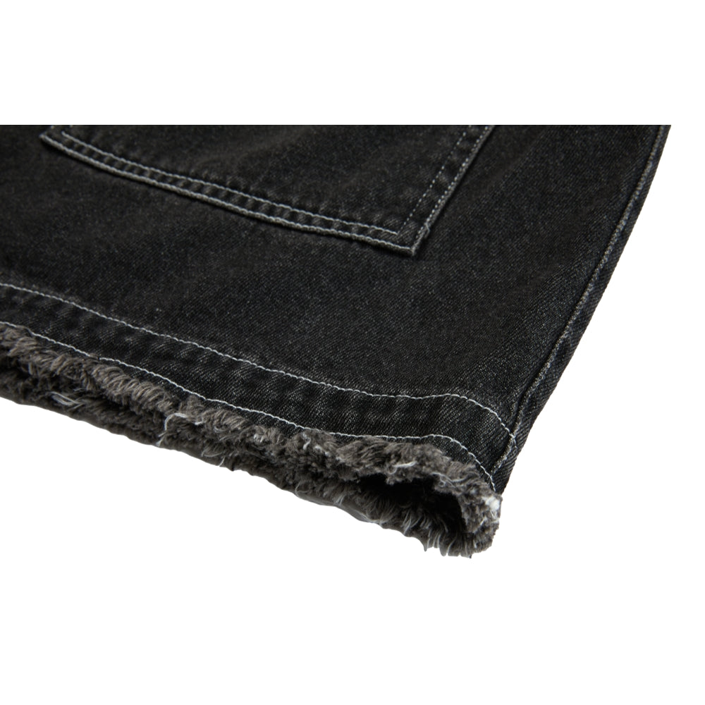 NEUTRAL SOCIETY DETACHABLE DENIM SKIRT-BLACK DENIM