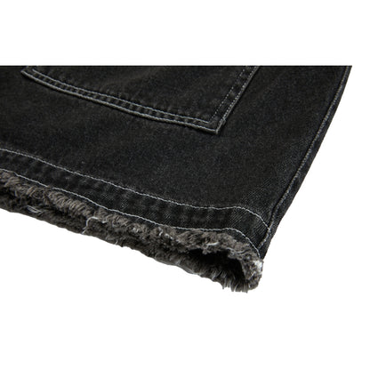 NEUTRAL SOCIETY DETACHABLE DENIM SKIRT-BLACK DENIM
