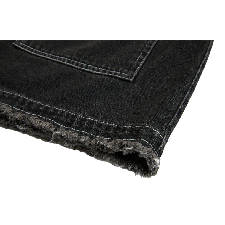 NEUTRAL SOCIETY DETACHABLE DENIM SKIRT-BLACK DENIM