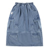 NEUTRAL SOCIETY DETACHABLE DENIM SKIRT-BLUE DENIM