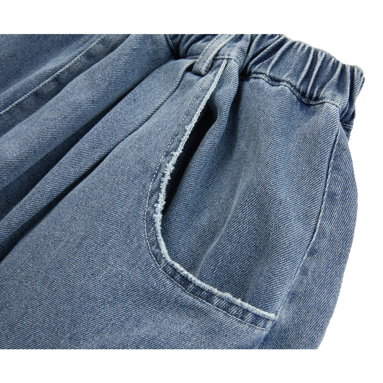 NEUTRAL SOCIETY DETACHABLE DENIM SKIRT-BLUE DENIM