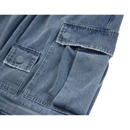 NEUTRAL SOCIETY DETACHABLE DENIM SKIRT-BLUE DENIM
