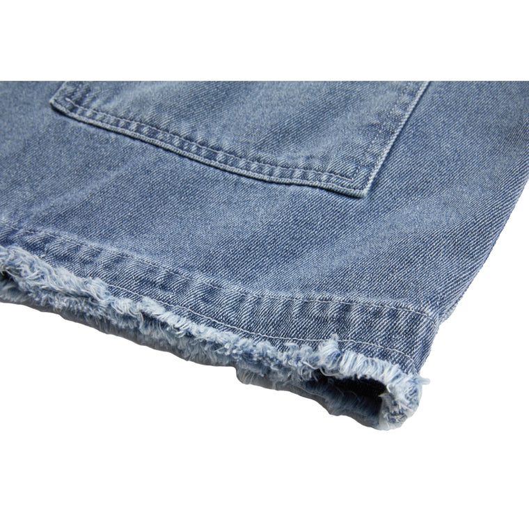 NEUTRAL SOCIETY DETACHABLE DENIM SKIRT-BLUE DENIM