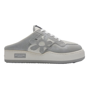 ARTICLE NO. DISTORTED FLORAL BURGER MULE-WHITE/GREY