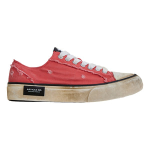 ARTICLE NO. DISTRESSED LOW-TOP SNEAKERS-RED DIRT