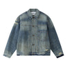 ESPRIT DISTRESSED OVERSIZED DENIM JACKET-BLUE