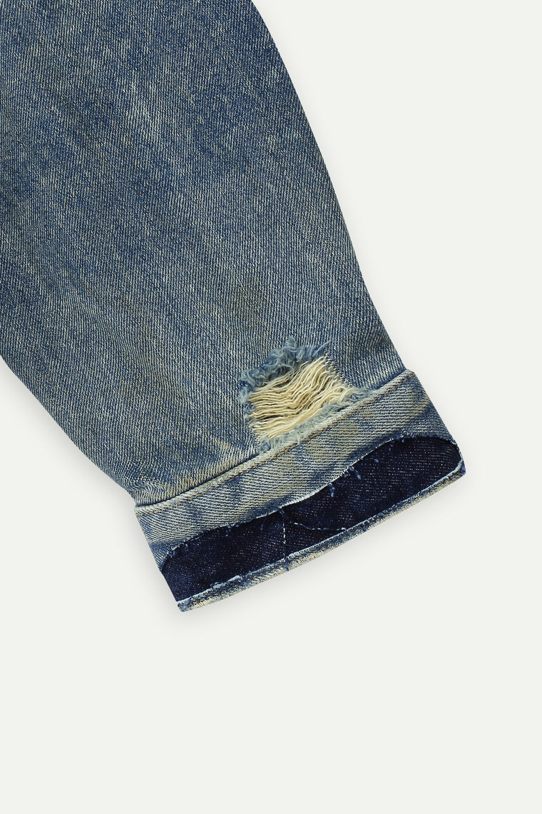 ESPRIT DISTRESSED OVERSIZED DENIM JACKET-BLUE