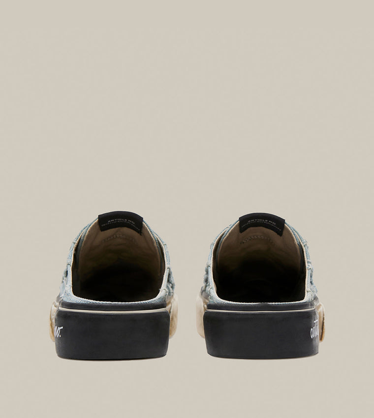 ARTICLE NO. DISTRESSED PATCHWORK SLIP-ON MULE VULCANIZED-DENIM DIRTY