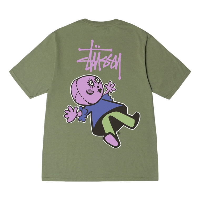 CONSIGNMENT- STUSSY DOLLIE PIG. DYED TEE-ARTICHOKE