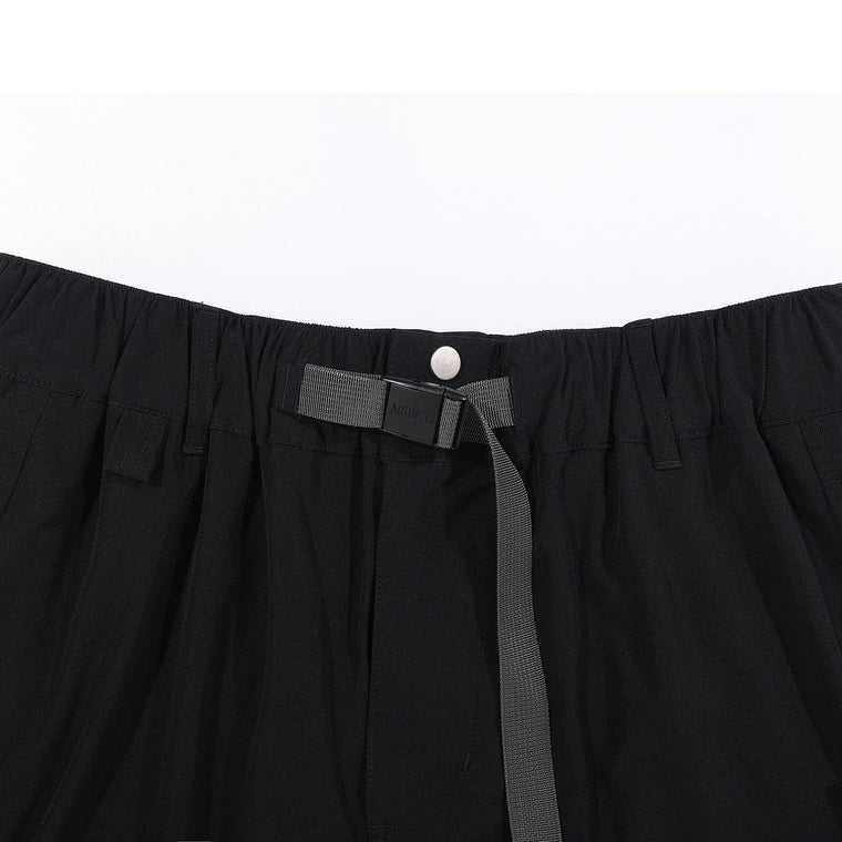 A[S]USL DOUBLE ZIPPER POCKETS SHORTS-BLACK