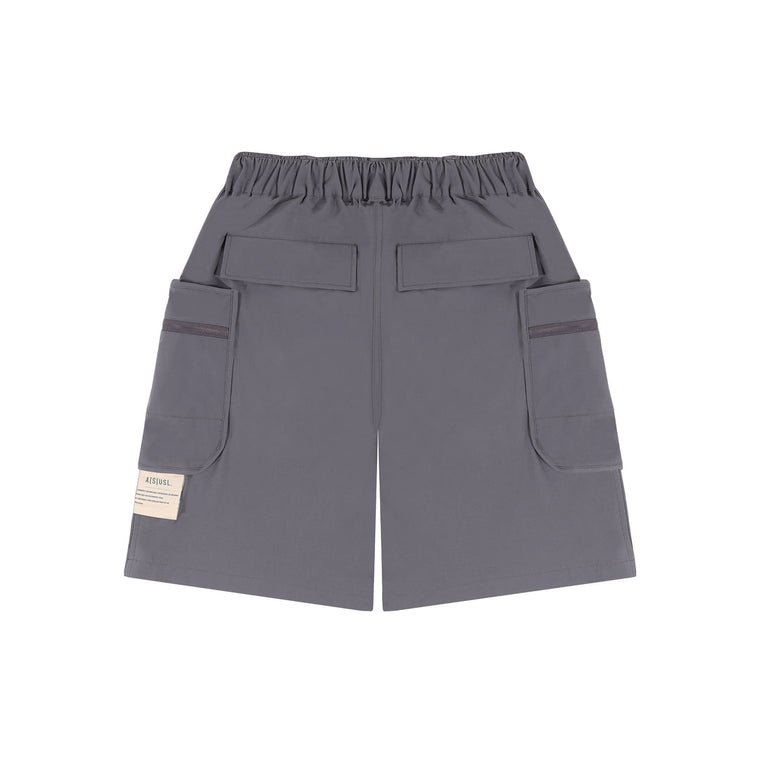 A[S]USL DOUBLE ZIPPER POCKETS SHORTS-GREY