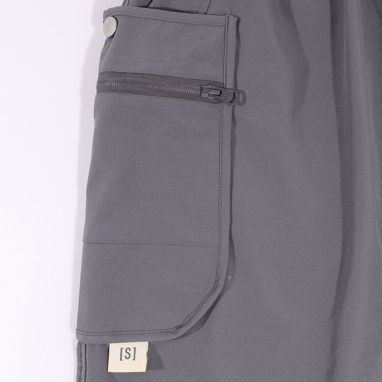 A[S]USL DOUBLE ZIPPER POCKETS SHORTS-GREY