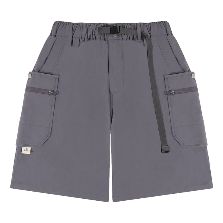 A[S]USL DOUBLE ZIPPER POCKETS SHORTS-GREY