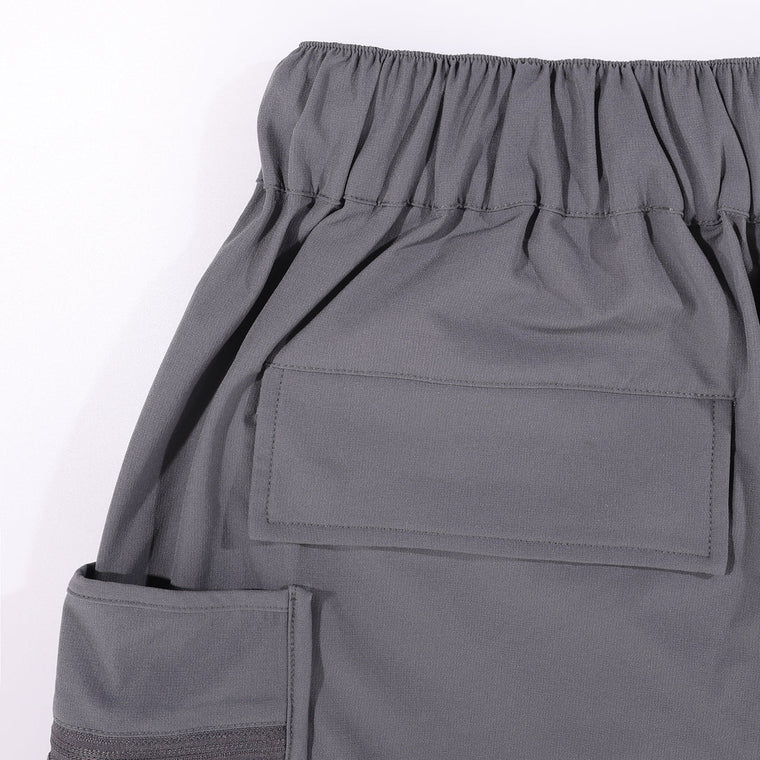 A[S]USL DOUBLE ZIPPER POCKETS SHORTS-GREY