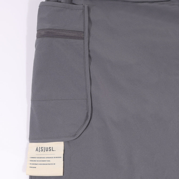 A[S]USL DOUBLE ZIPPER POCKETS SHORTS-GREY