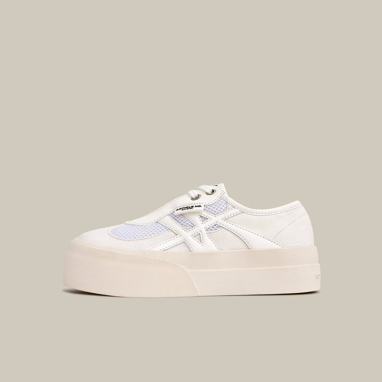 ARTICLE NO. DOWNTOWN LOGO LOW-TOP SNEAKERS-WHITE