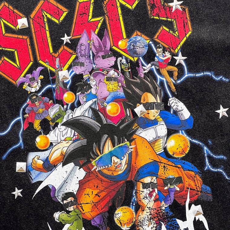 2ND CLOSET DRAGON BALL DESTROY WASHED PRINTED T-SHIRT-BLACK