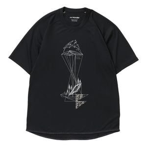 AND WANDER DRY JERSEY SS PRINT TEE-BLACK