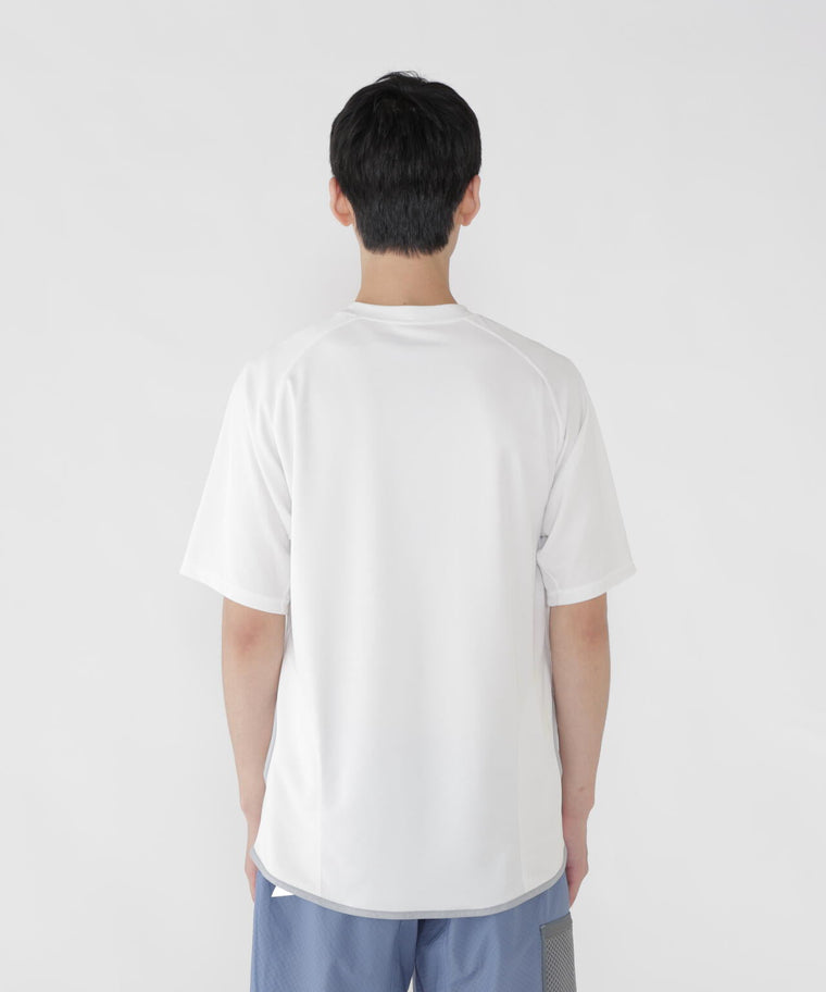 AND WANDER DRY JERSEY SS PRINT TEE-WHITE