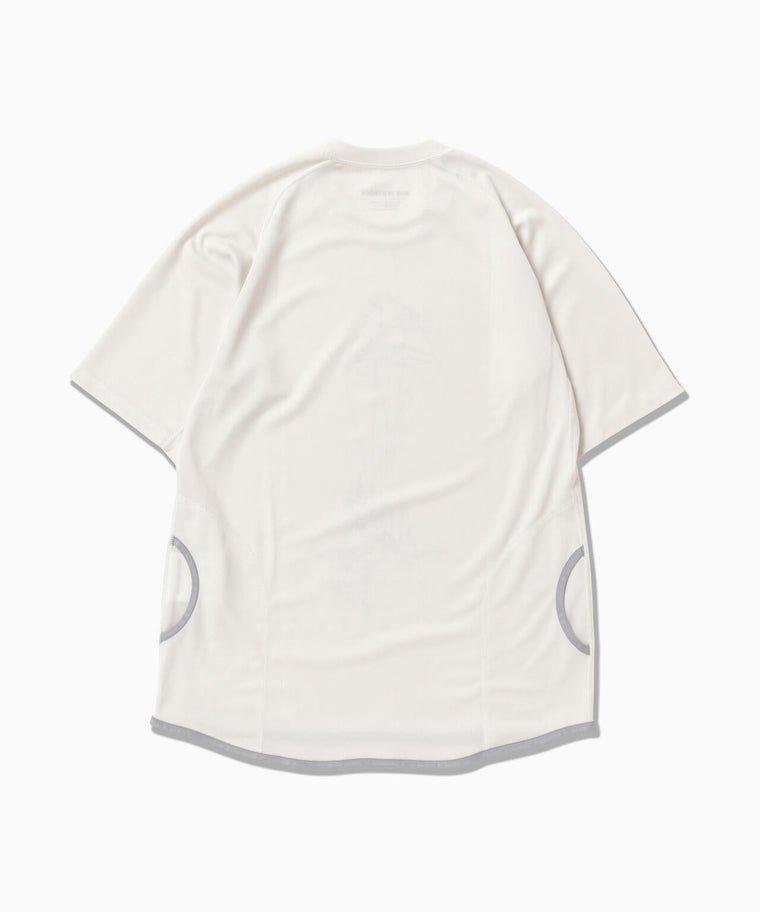 AND WANDER DRY JERSEY SS PRINT TEE-WHITE