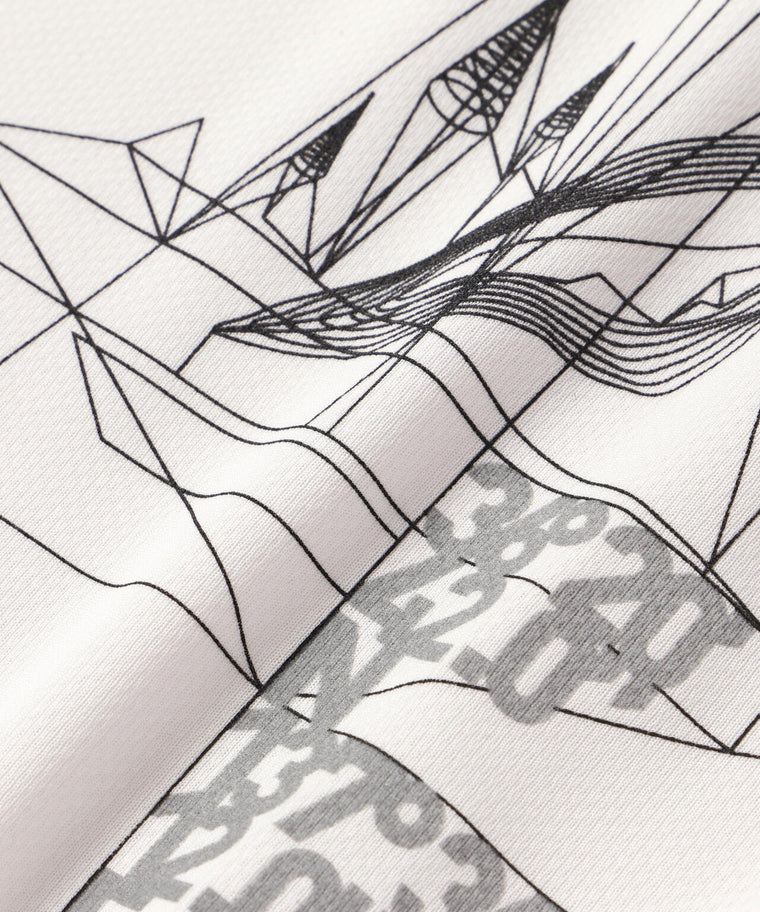 AND WANDER DRY JERSEY SS PRINT TEE-WHITE