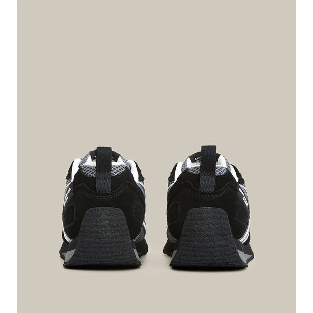 ARTICLE NO. DUNE LOW-TOP BLACK AND SILVER LOGO RUNNER-BLACK BLACK