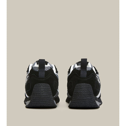 ARTICLE NO. DUNE LOW-TOP BLACK AND SILVER LOGO RUNNER-BLACK BLACK