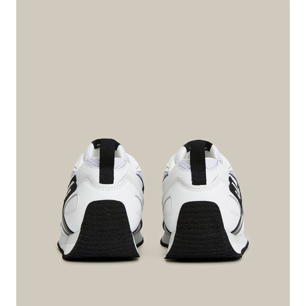ARTICLE NO. DUNE LOW-TOP WHITE AND BLACK LOGO RUNNER-WHITE BLACK