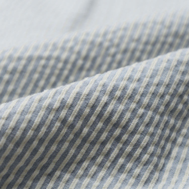 MADNESS DYED SUCKER STRIPE LOUNGE SHIRT-BLUE