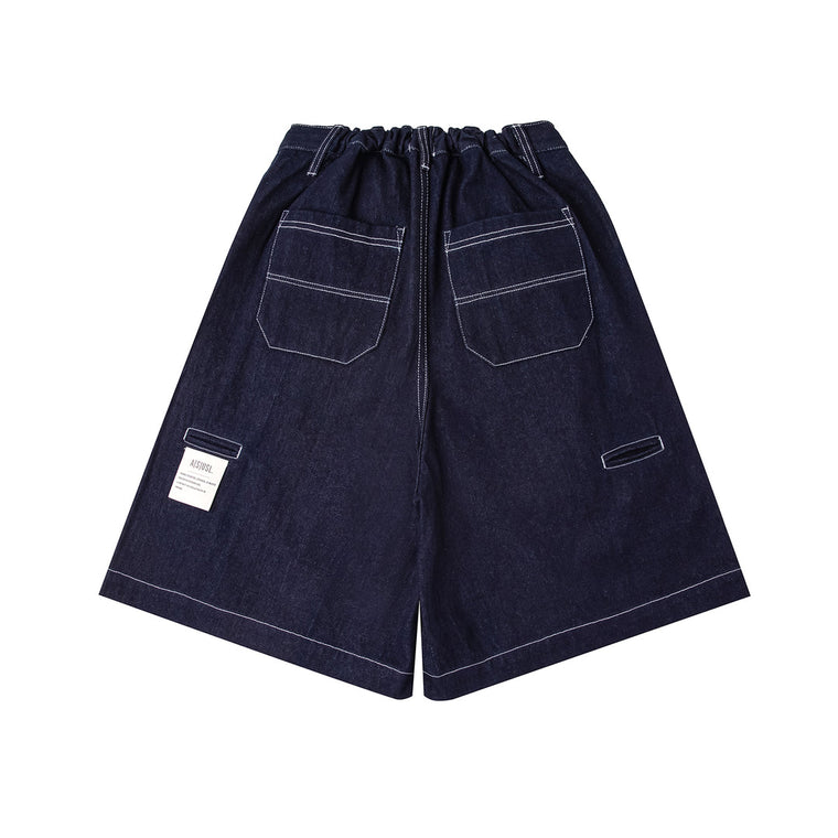 A[S]USL DENIM SIGNATURE SHORTS-BLUE DENIM