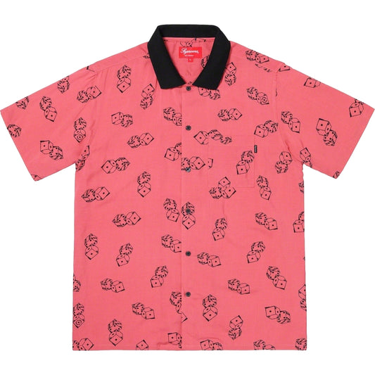 SUPREME DICE RAYON S/S SHIRT-PINK