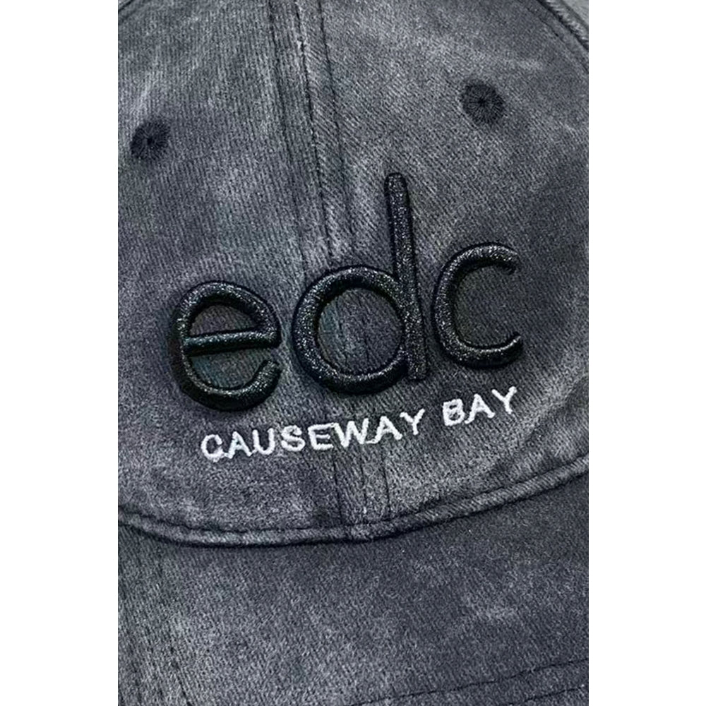 ESPRIT EDC CAUSEWAY BAY WASHED DISTRESSED BASEBALL CAP-BLACK