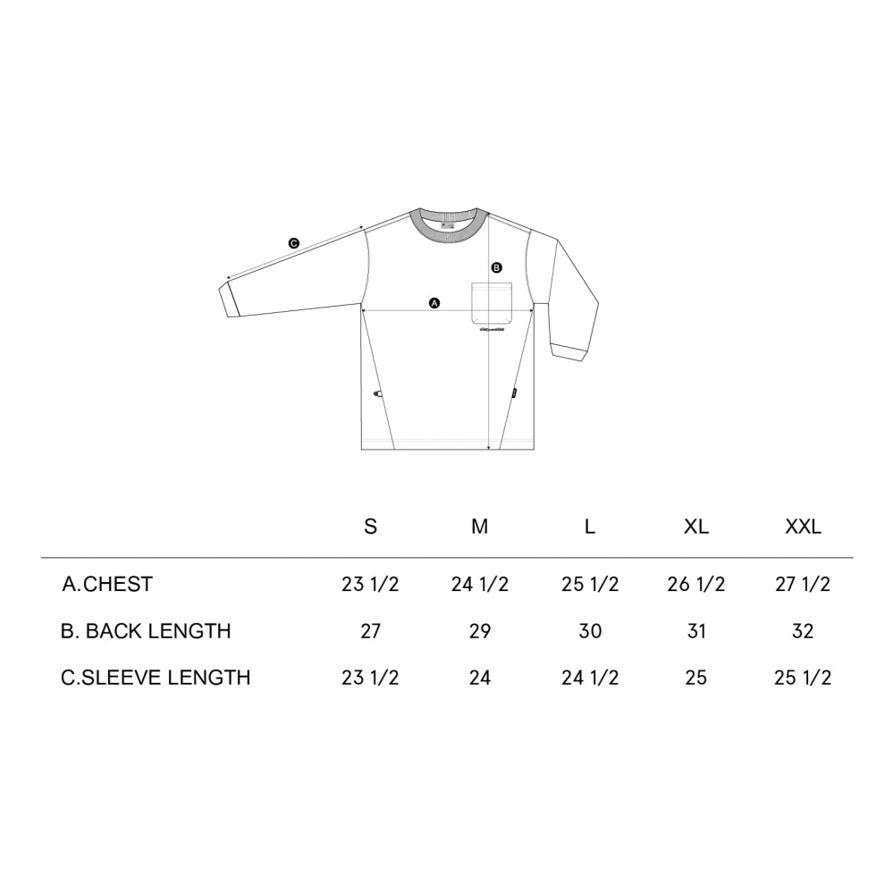NINE POINT NINE ELEMENT POCKET L/S TEE-BLACK