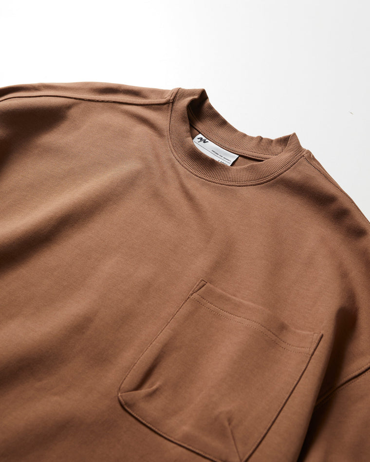 NINE POINT NINE ELEMENT POCKET L/S TEE-BROWN