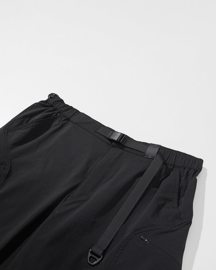 NINE POINT NINE ELEMENT SIDE POCKET ARC PANTS-BLACK
