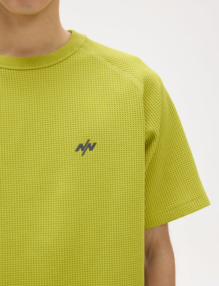 NINE POINT NINE ELEMENT SOLOTEX WAFFLE TEE-FLUORESCENT YELLOW