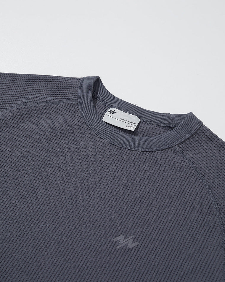 NINE POINT NINE ELEMENT SOLOTEX WAFFLE TEE-GREY