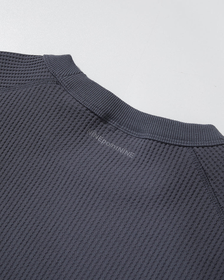NINE POINT NINE ELEMENT SOLOTEX WAFFLE TEE-GREY