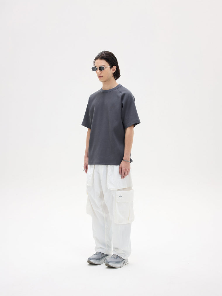 NINE POINT NINE ELEMENT SOLOTEX WAFFLE TEE-GREY