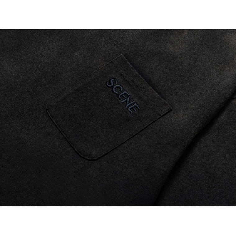 SCENE BY ICE FIRE EMB POCKET WASHED TEE-GREY