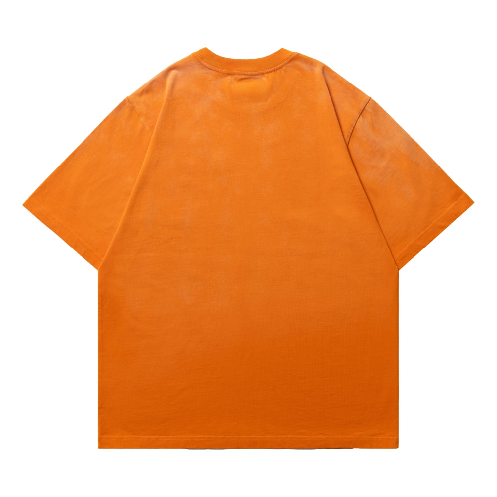 SCENE BY ICE FIRE EMB POCKET WASHED TEE-ORANGE