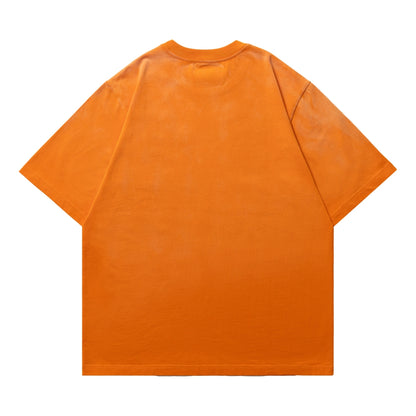 SCENE BY ICE FIRE EMB POCKET WASHED TEE-ORANGE