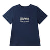 ESPRIT EMBROIDERED LOGO SHORT SLEEVE TEE-NAVY