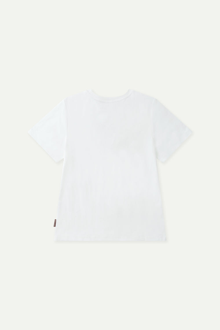 ESPRIT EMBROIDERED LOGO SHORT SLEEVE TEE-WHITE
