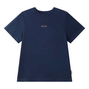 ESPRIT EMBROIDERED LOGO SHORT SLEEVE TEE-NAVY