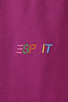 ESPRIT EMBROIDERED LOGO SHORT SLEEVE TEE-PLUM