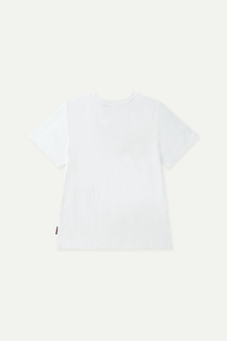 ESPRIT EMBROIDERED LOGO SHORT SLEEVE TEE-WHITE